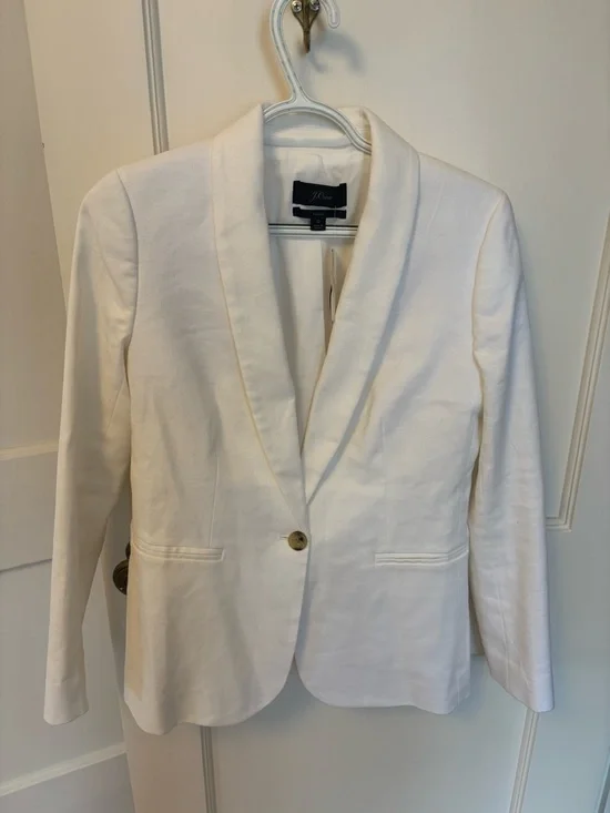 NWT J. Crew White linen Parke Blazer - Picture 2 of 5